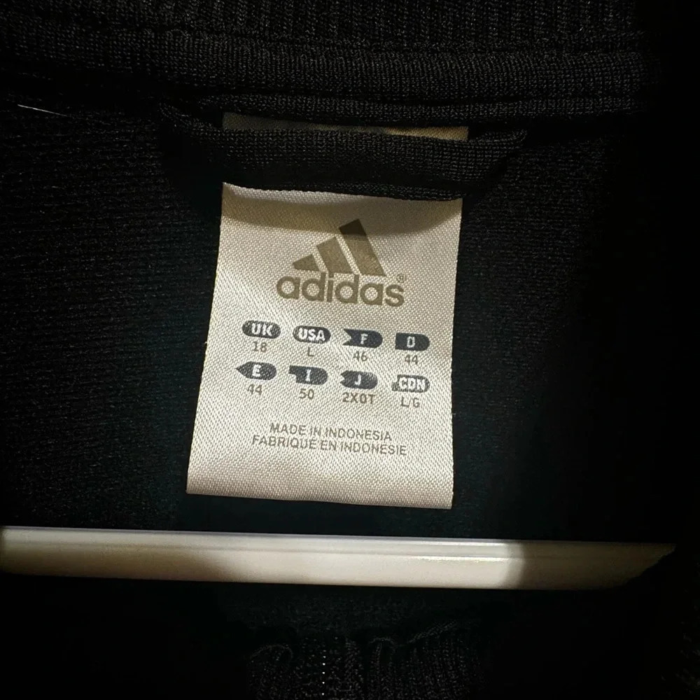 Adidas Men’s Essential Track Running Jacket Black White 3 Stripes Zipper Sz L - Picture 5 of 11